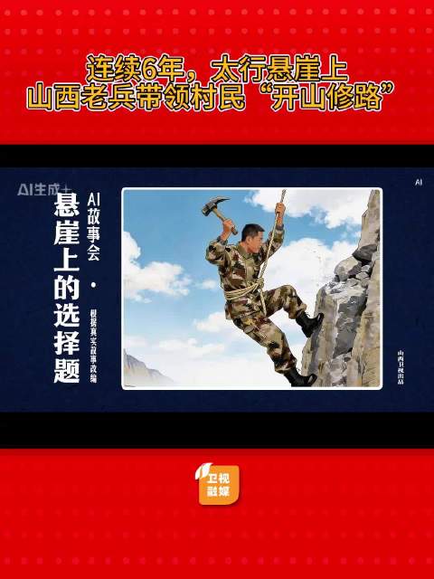 山西老兵牛何松带领村民悬崖修出470米致富路
