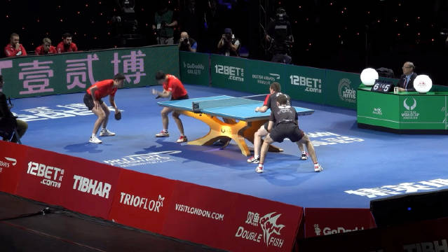 2018伦敦世界杯男团半决赛马龙许昕对阵英国组合