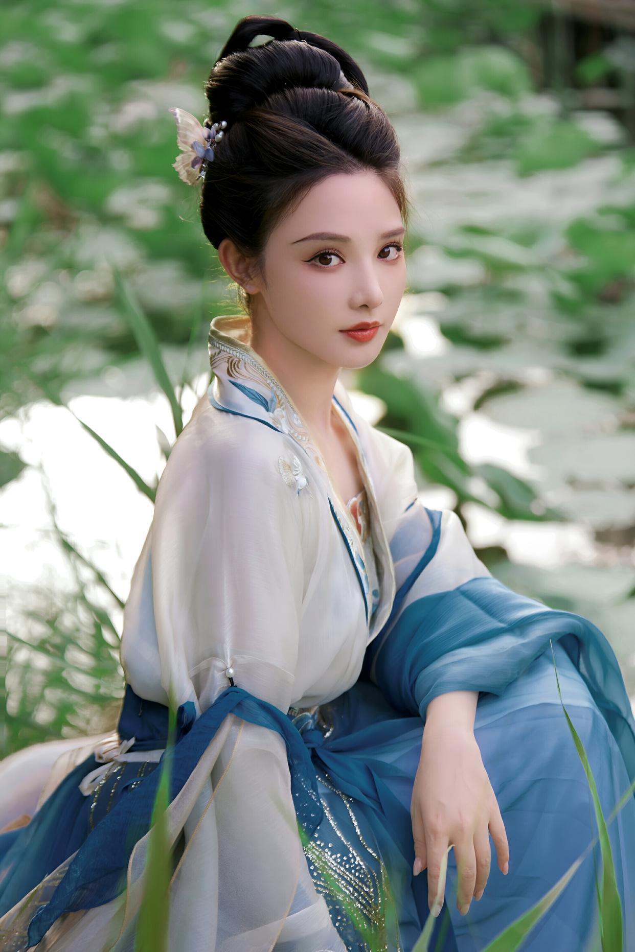 彭小苒这氛围感太绝了,窄肩配轻纱宽袖,粉调古装衬出柔媚身段