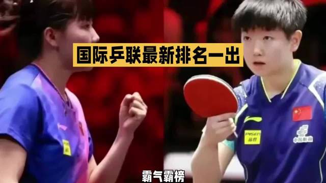 孙颖莎王曼昱陈幸同稳居女单前三，国乒包揽世排名六席