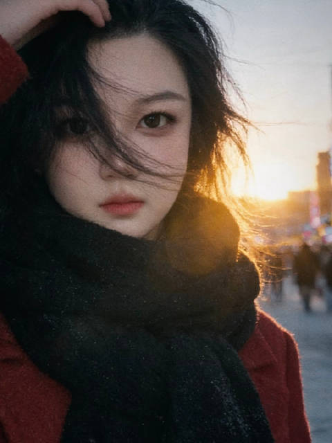 街道上人来人往，我站在光里，享受这一刻的喧嚣与宁静