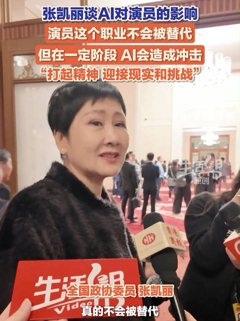 张凯丽谈AI对演员的冲击和影响张凯丽说演员这个职业不会被替代