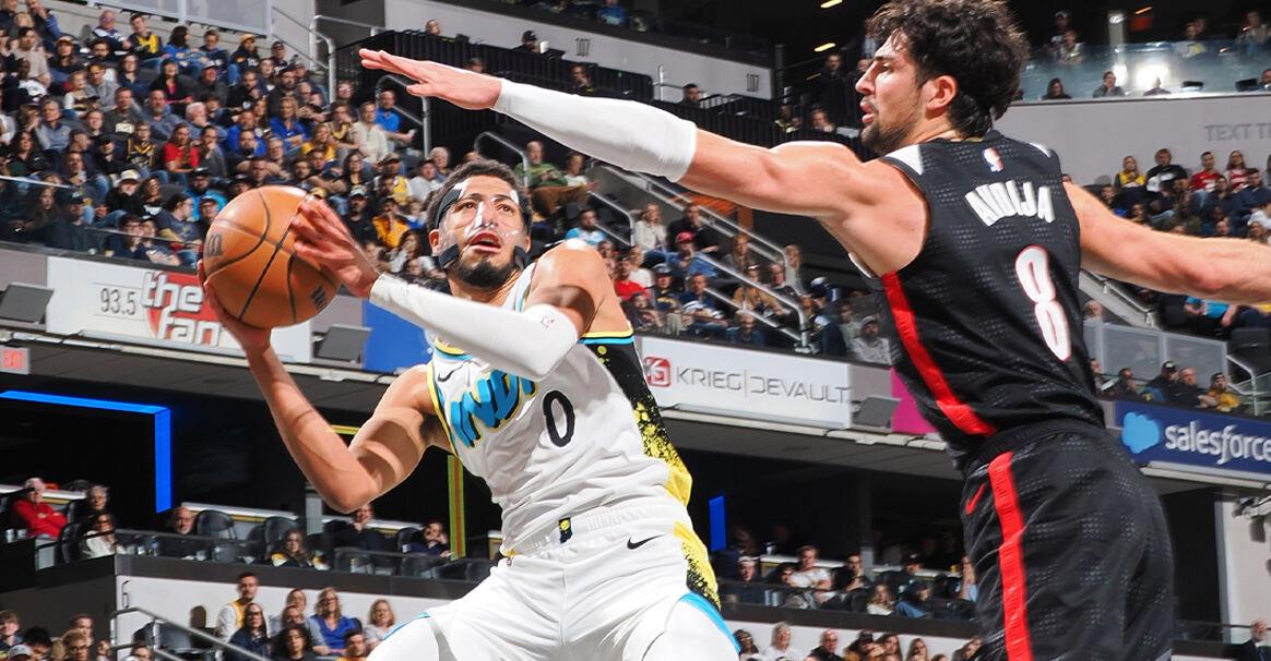 哈利伯顿28+10西蒙斯30+6 步行者力克开拓者