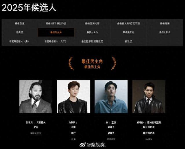 白鹿白敬亭入围亚洲内容大赏