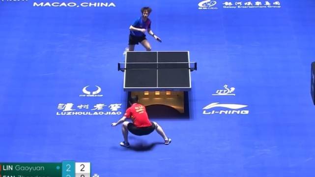 樊振东林高远强势反手对决展现平静发疯