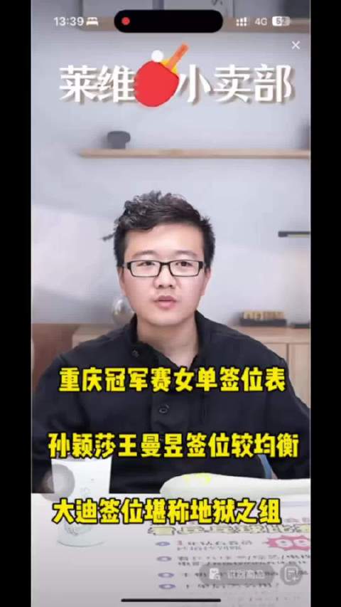 孙颖莎王曼昱签位均衡,大迪陷困境,同同蒯曼签位较简单