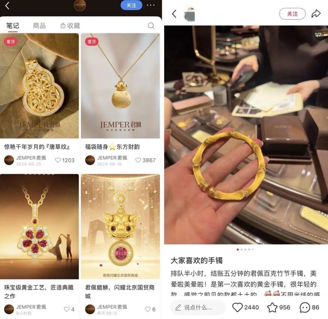 君佩珠宝小红书店铺及种草笔记