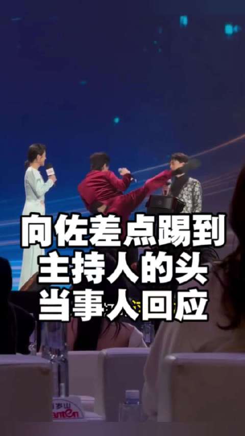 向佐盛典飞踢险伤主持人，次日连声道歉