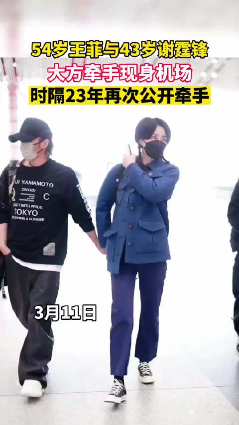 王菲谢霆锋23年后机场牵手