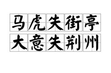 马虎失街亭，大意失荆州[汉语词汇]