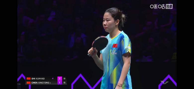 陈幸同先赢后输遭石洵瑶逆转，止步WTT重庆赛女单八强