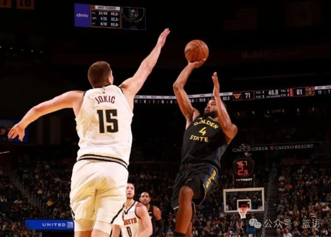 4天第三场比赛,掘金及约老师体能衰竭,残阵勇士8分逆转胜利