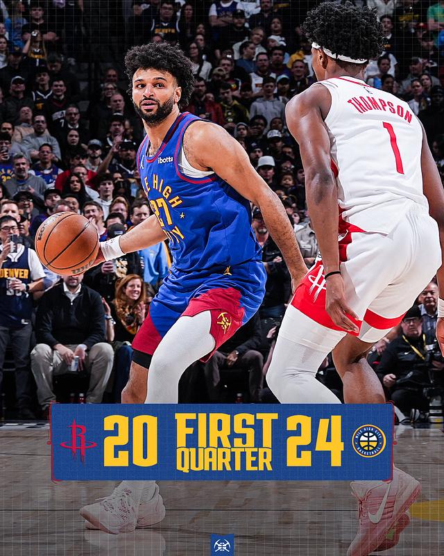 掘金36分狂胜，三杀火箭!穆雷狂轰30分，约基奇16分12板13助5断