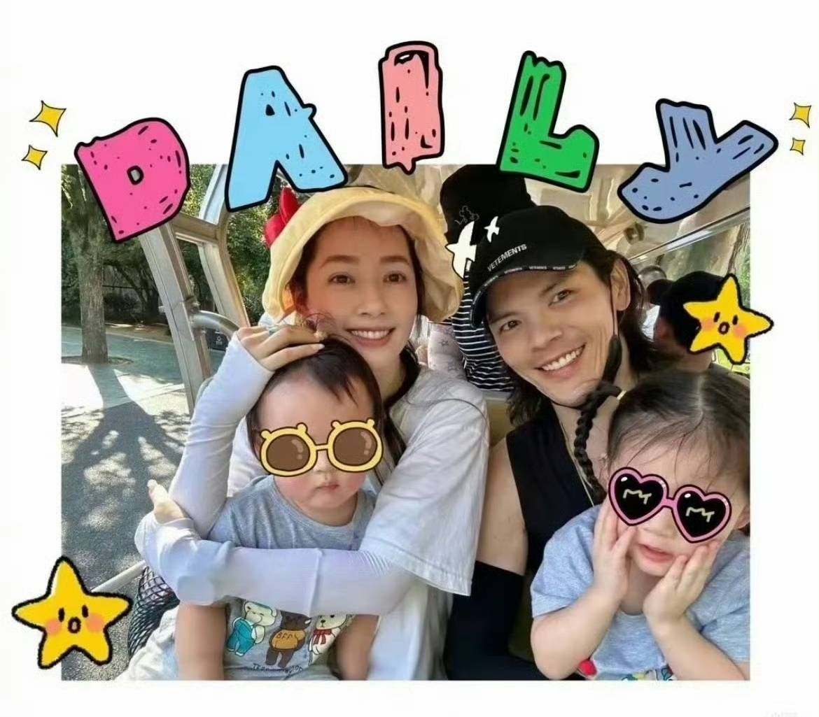 花园里的小身影：郭碧婷陪儿子赏花，3岁向笙长发及肩