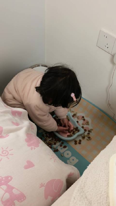 仔仔和福福都无语死了 老母亲也无语中！ 用脚踏拦着都要翻过去