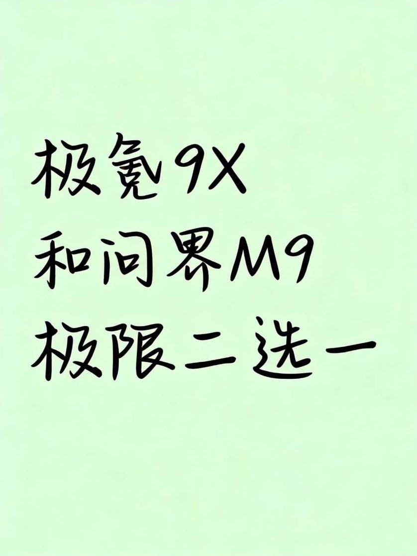 极氪9X和问界M9极限二选一
