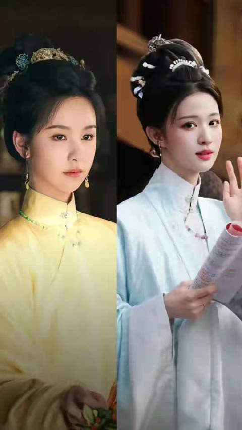 陈都灵王楚然同穿明制汉服，天鹅颈对比引关注