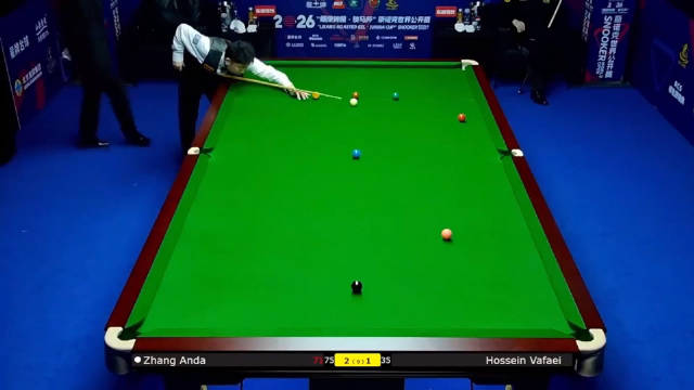 张安达75分遭瓦菲逆转，斯诺克世界公开赛2-2平