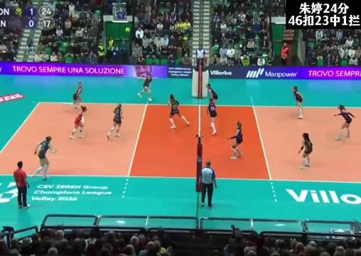 朱婷欧冠独揽24分领跑全场