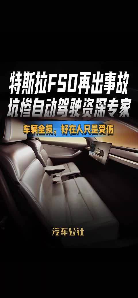 特斯拉FSD再出事故 坑惨自动驾驶资深专家 车辆全损，好在人只是受伤