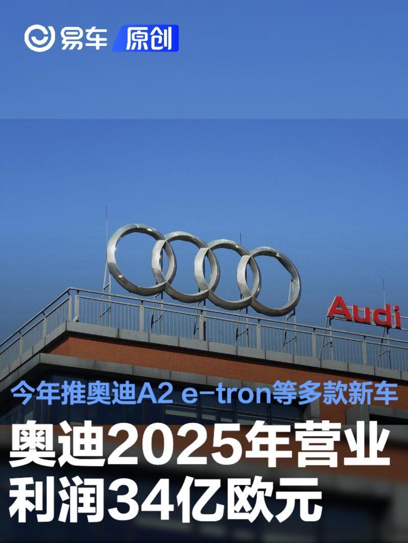 奥迪2025年营业利润34亿欧元 今年推奥迪A2 e-tron等多款新车