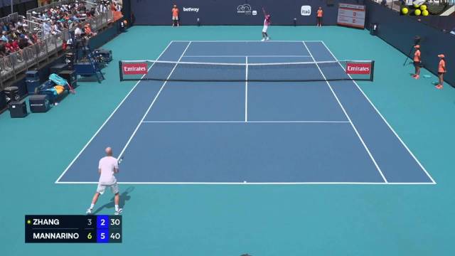 张之臻不敌马纳里诺止步迈阿密首轮