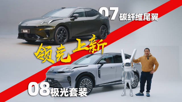 领克07碳纤维尾翼版、08极光套装实车亮相