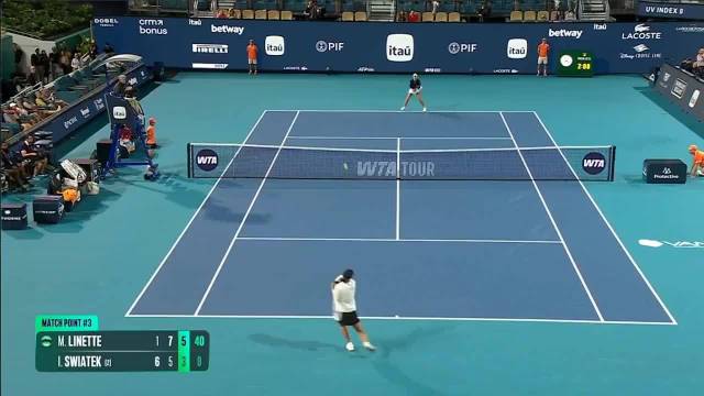 大冷门！WTA迈阿密赛 斯瓦泰克首战出局！1-2被里内特逆转