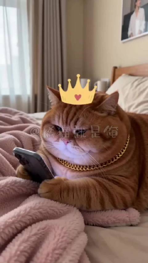 橘猫午睡偷玩手机秒变戏精