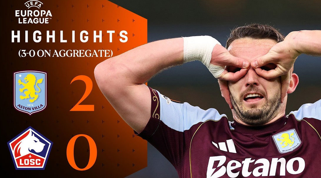 阿斯顿维拉2比0胜里尔晋级欧联杯8强