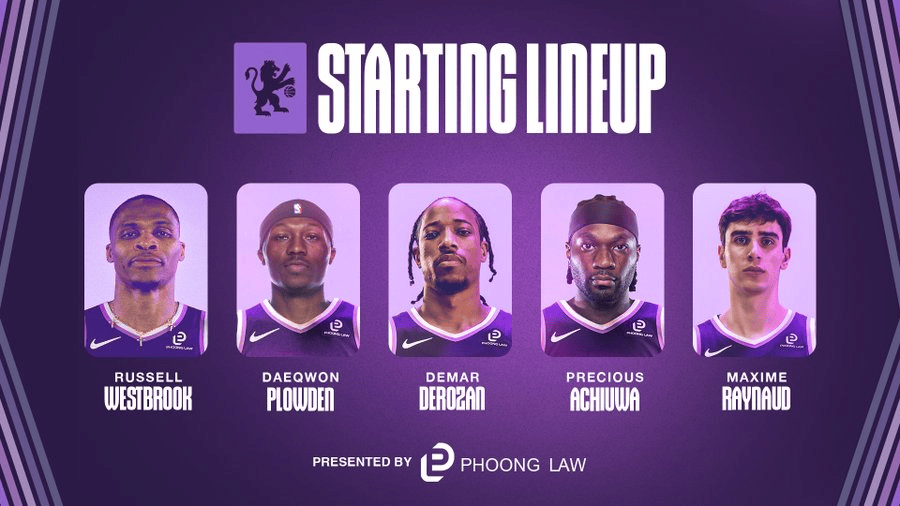 国王首发：威少、普罗登、德罗赞、阿丘瓦、雷诺