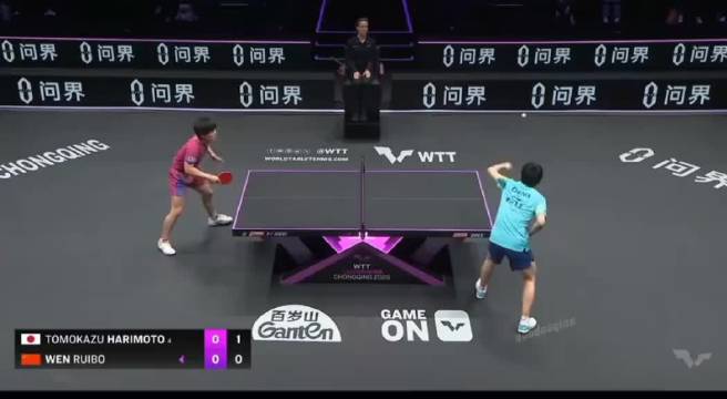 温瑞博vs张本智和拿球说