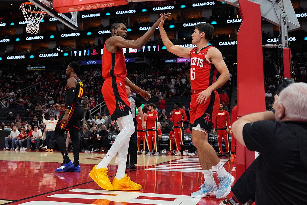 火箭终结老鹰11连胜 杜兰特25+6申京15+9+10|凯文杜兰特|史密斯|沃克|火箭队|约翰逊|老鹰队