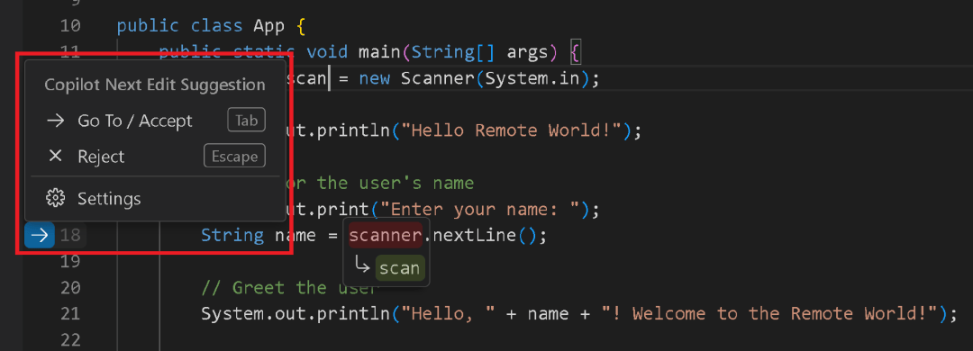 技术速递|Copilot Next Edit Suggestions(预览版)_代码_建议_GitHub