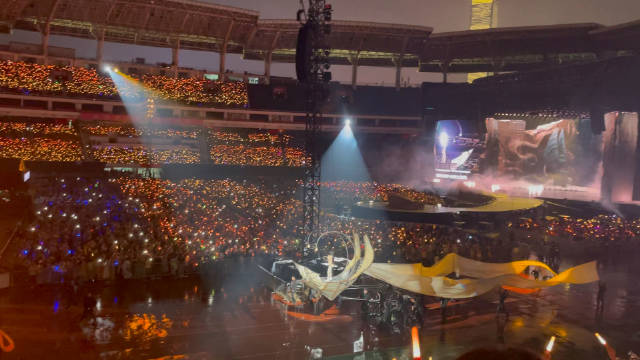 蔡依林pleasure巡回演唱会长沙站遇晴好天气，愉悦之舟花车亮相