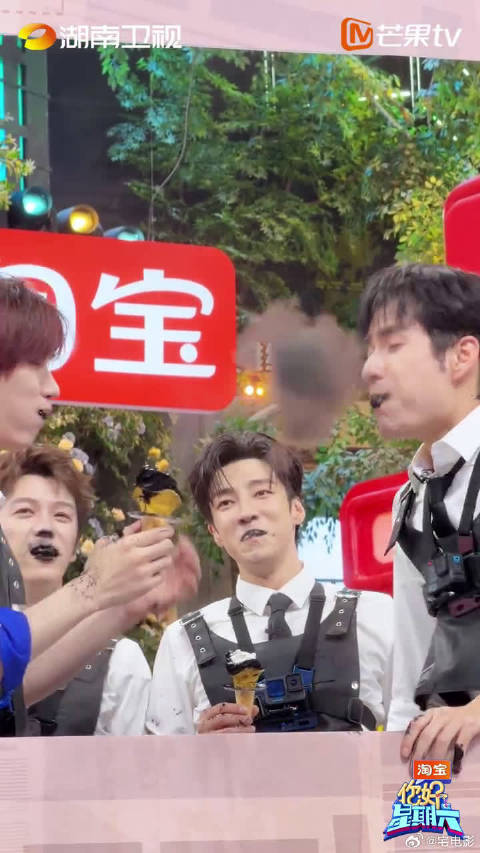 任敏宋霄瑛子录制你好星期六满嘴黑乎乎