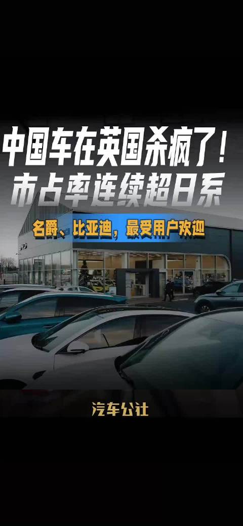 中国车在英国杀疯了！ 市占率连续超日系 名爵、比亚迪，最受用户欢迎