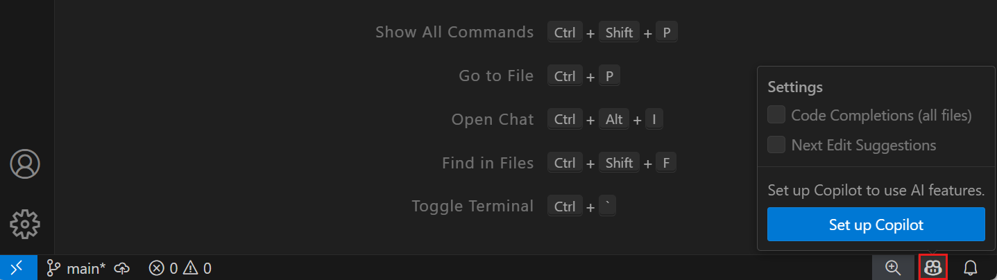 在Visual Studio Code 中設定 GitHub Copilot 設定