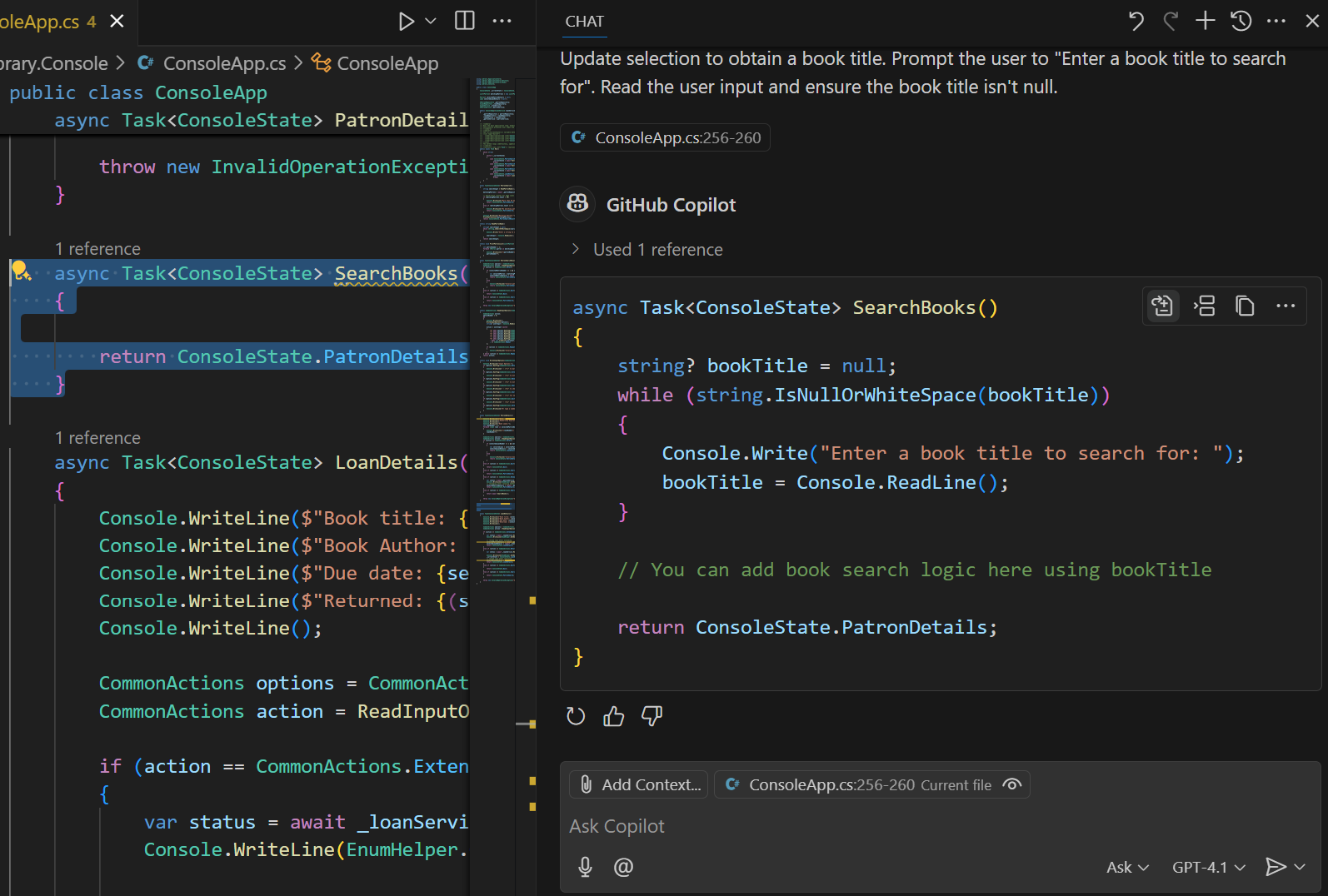 使用 GitHub Copilot Chat 產生程式碼