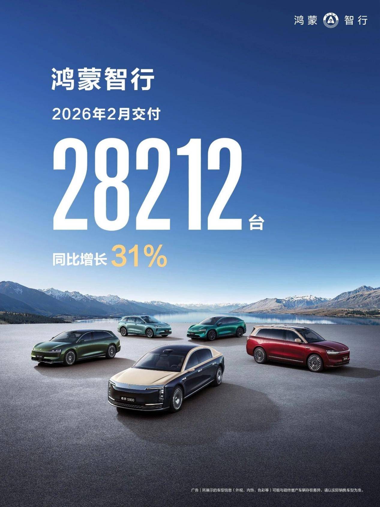 鸿蒙智行2026年2月交付28212辆累计交付突破128.2万辆