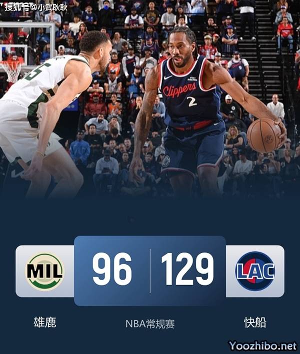 快船33分大胜雄鹿 小卡25分钟28分 加兰18分钟15+6_单节_比赛_伦纳德