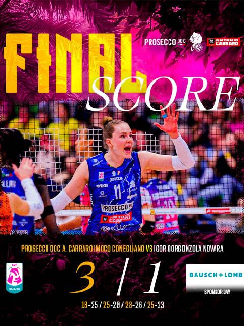 科内利亚诺3-1逆转诺瓦拉晋级意甲女排决赛