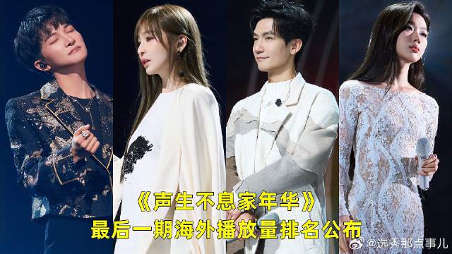 《声生不息》 最后一期海外播放量排名公布，黑马舞台诞生！