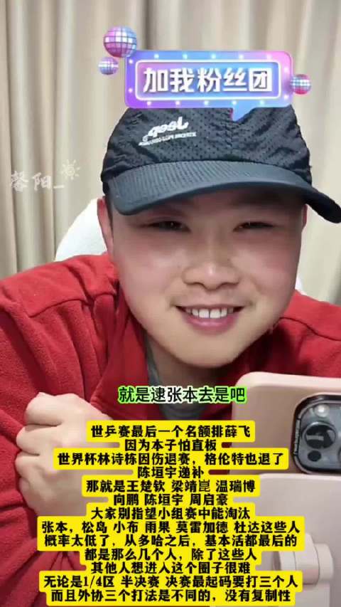 世乒赛名单公布，王楚钦领衔国乒出战