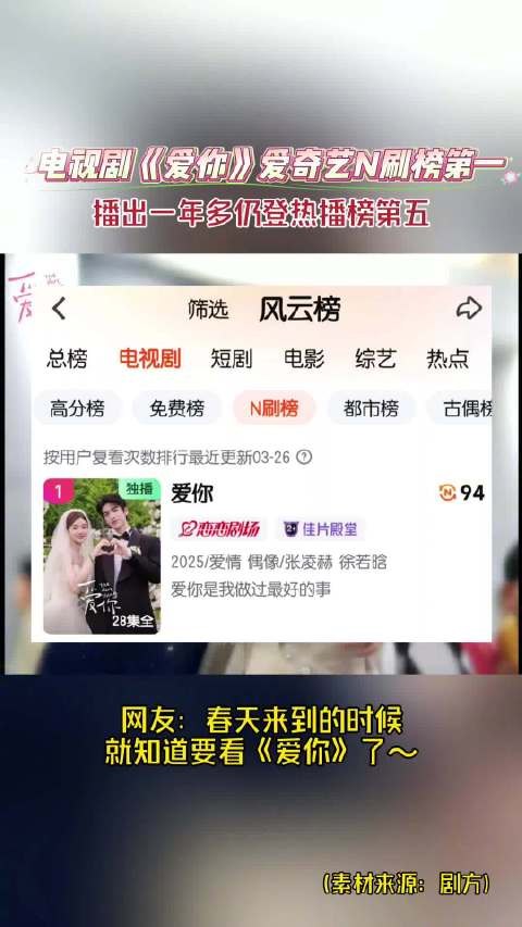 张凌赫爱你N刷榜第一