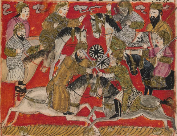 插图手稿中的打斗场景