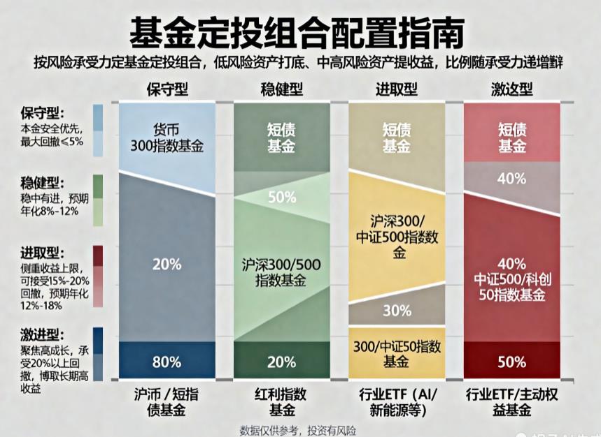 不同风险承受能力该怎么选基金定投组合?-叩富网