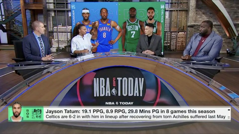 林书豪谈塔图姆复出状态：场均30分钟表现超预期