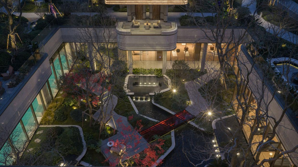 招商林屿缦岛下沉式庭院实拍图   图片来源：招商林屿缦岛