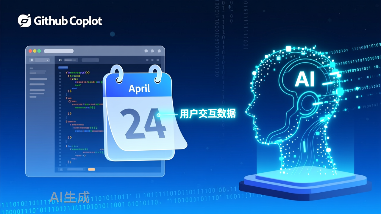 GitHub修改Copilot隐私政策：4月24日起默认使用用户交互数据训练AI​